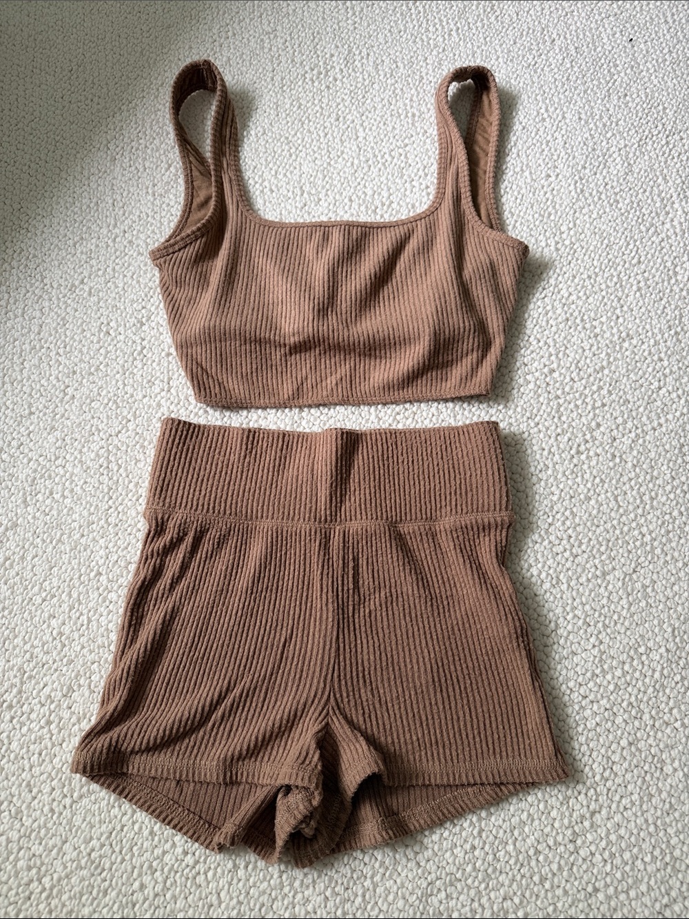 Abercrombie & Fitch Ribbed Knit Crop Tank & Shorts Set